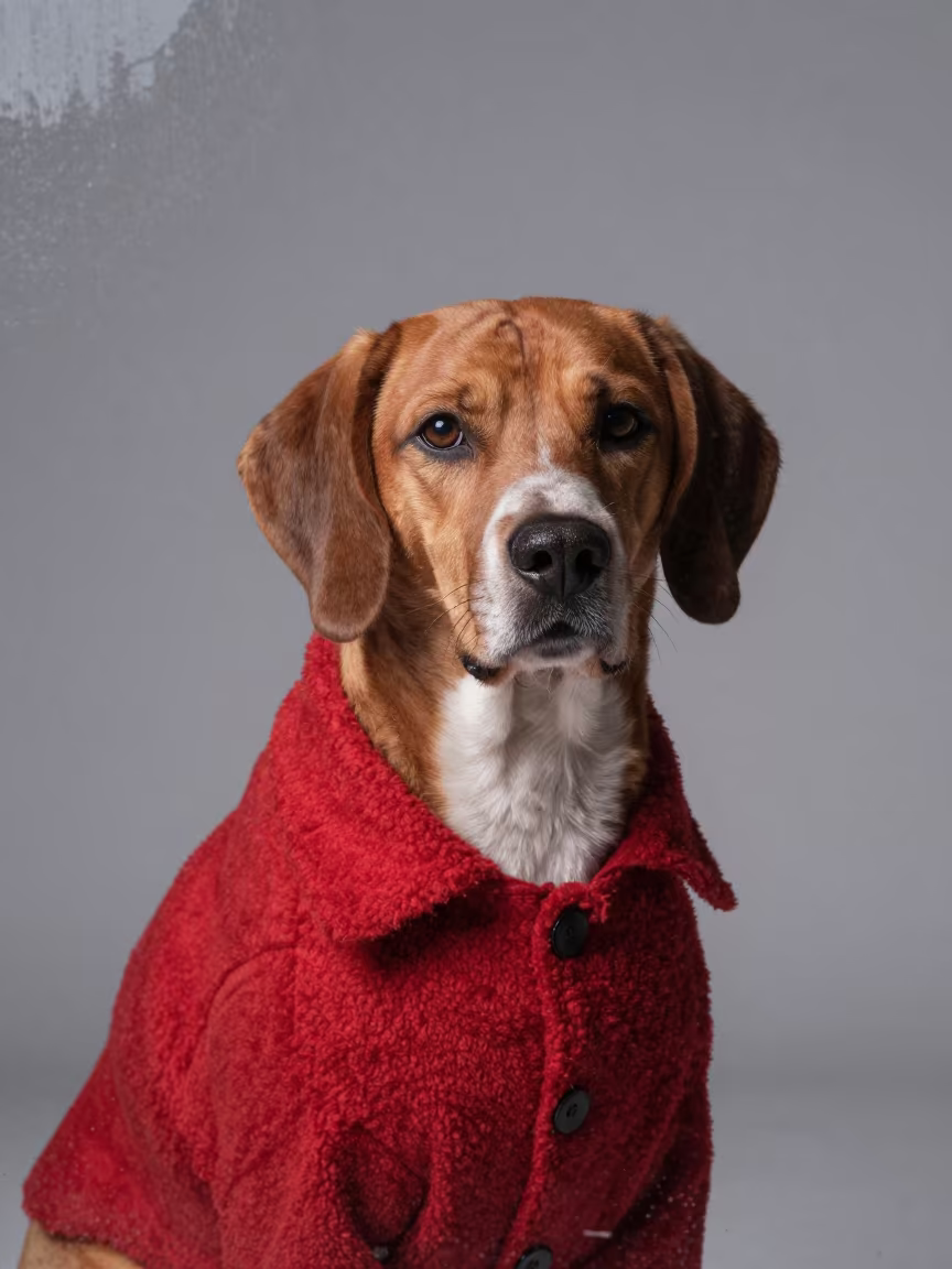 Redbone Coonhound Portrait Studio Ciudad Guayana in in a quiet portrait studio with a plain backdrop and eye-level framing in Ciudad Guayana