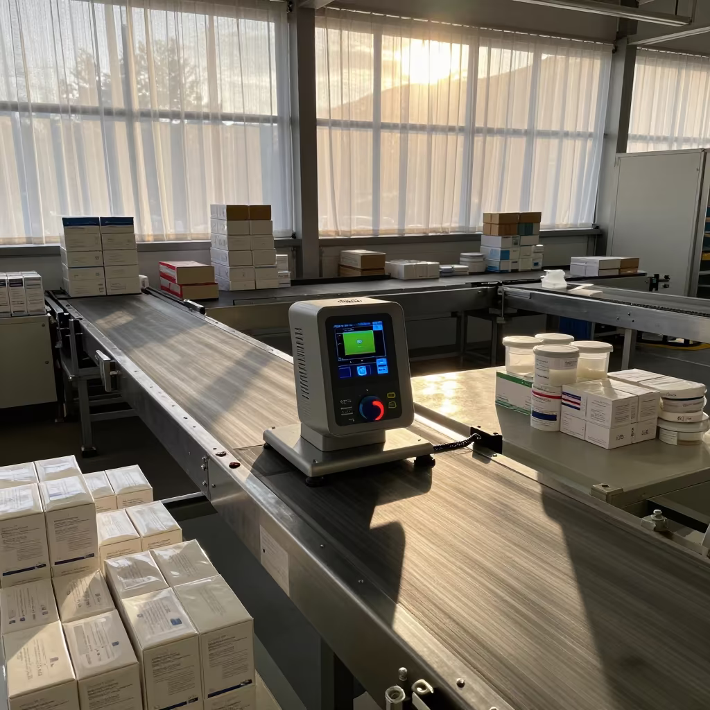 Reefer Data Logger Cradle Sorting Belt Lausanne in at a parcel sorting belt in Lausanne