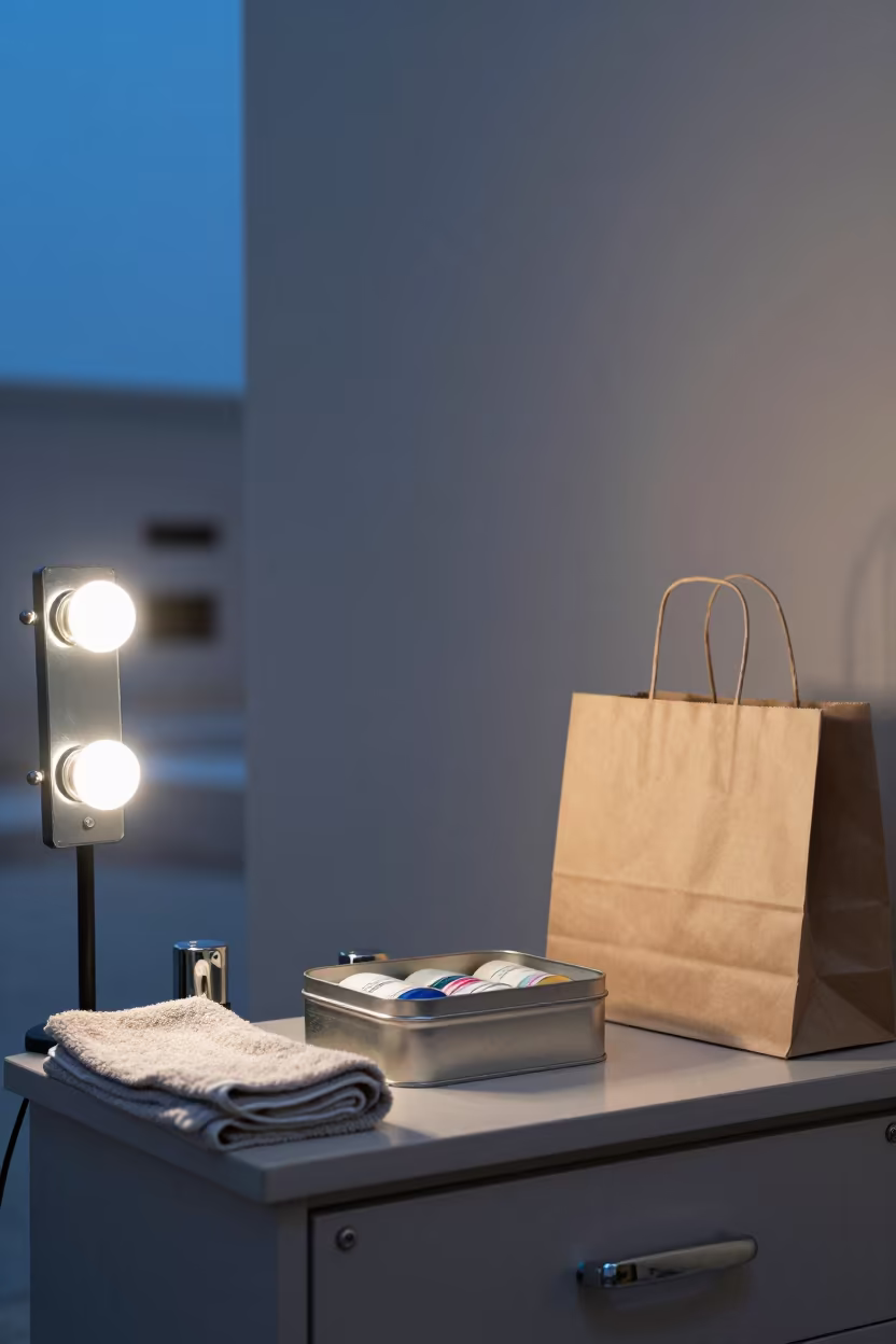 Refill Tin Under Mirror Banks Hargeisa in at a barber station beneath mirror bulbs near Hargeisa