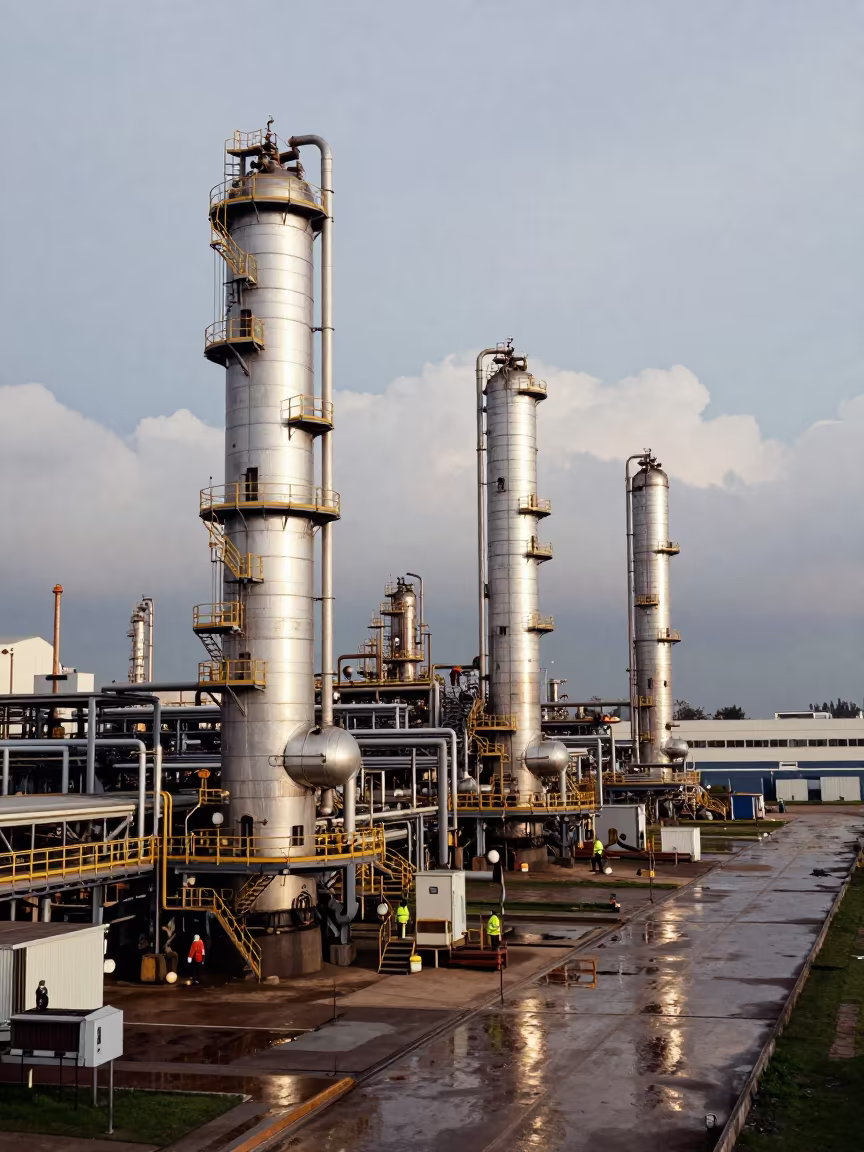 Refinery Rack Under Storm-Cleared Sun in near Valera