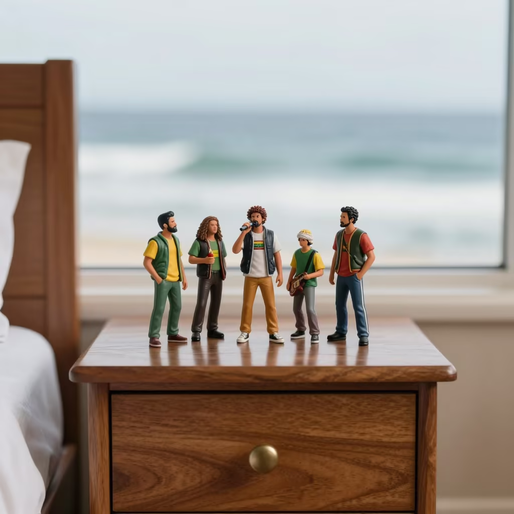 Reggae Band on Sydney Bedside Table in on a bedside table near Newtown, Sydney