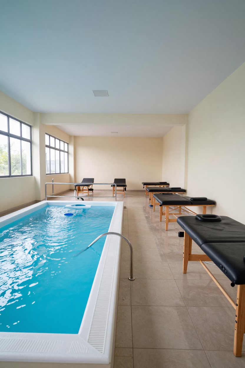 Rehabilitation Pool Lift in Jujuy Therapy Room in inside a recovery area with treatment stations aligned near San Salvador de Jujuy