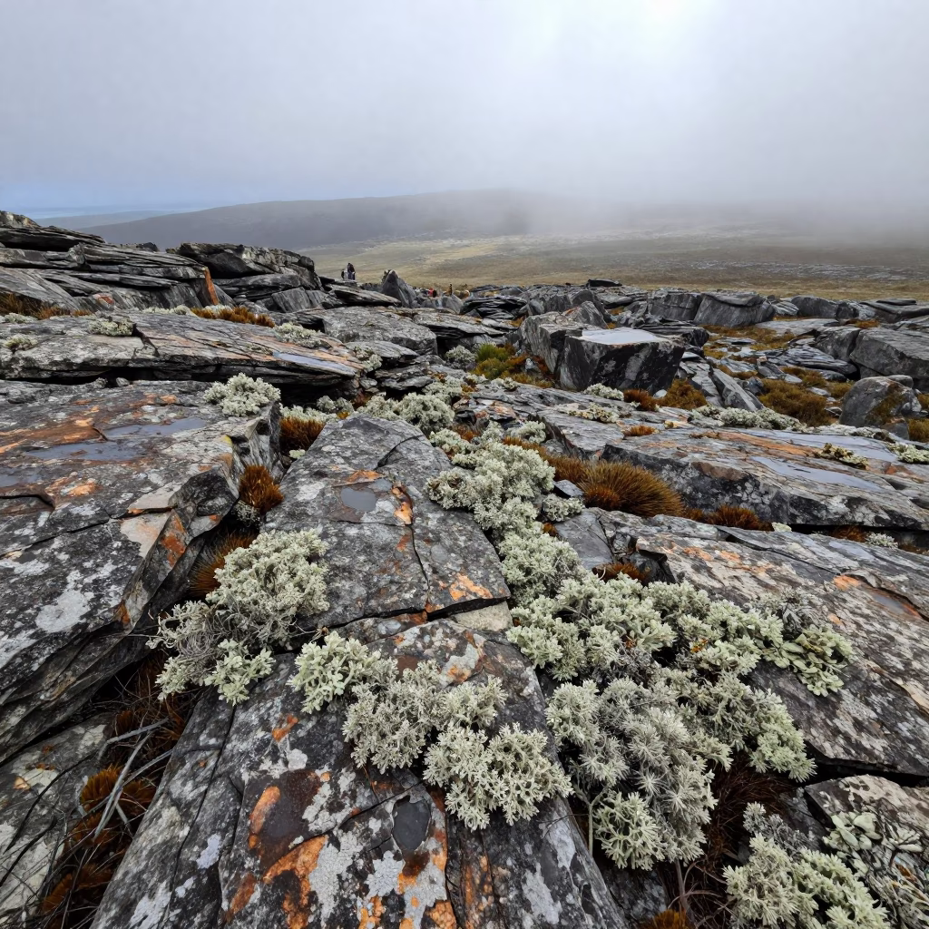 Reindeer Lichen on Minas Gerais Tundra Rocks in in Minas Gerais