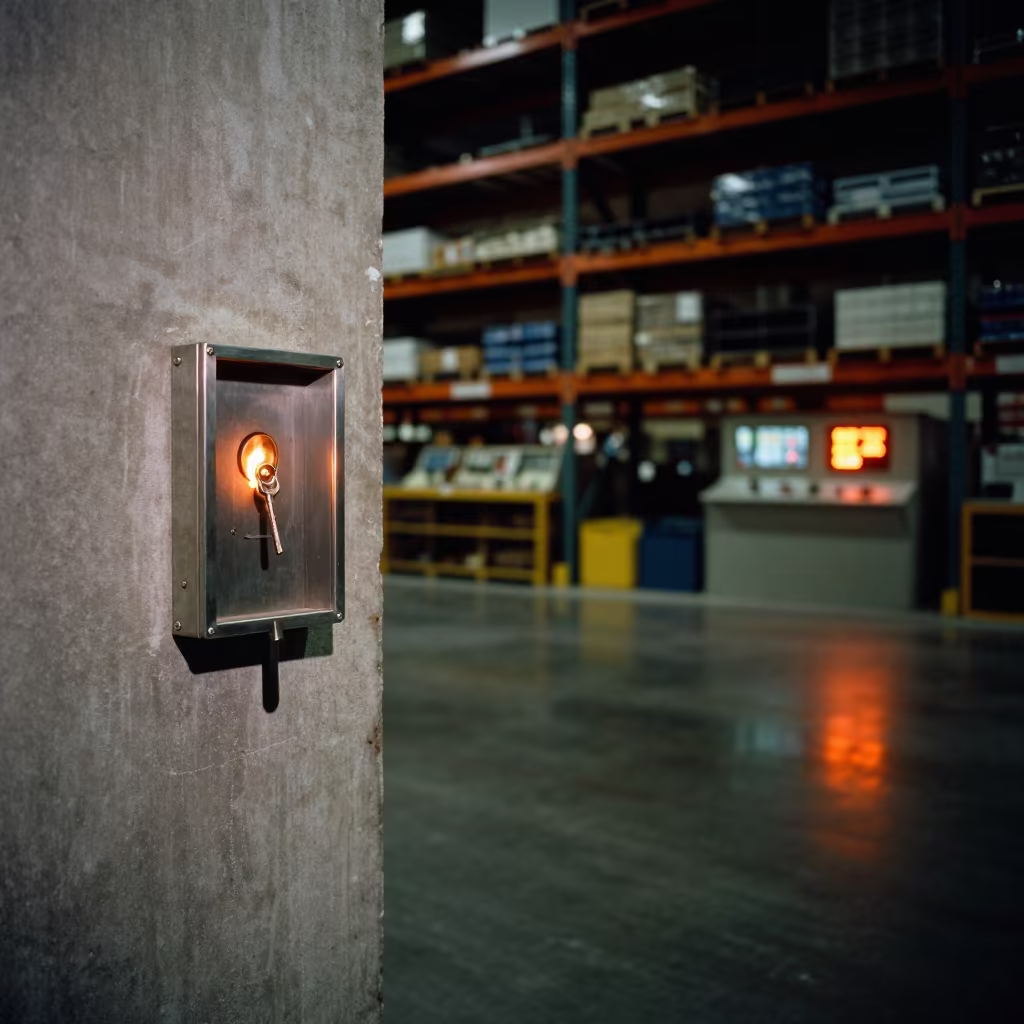 Relay Key Locker in Barcelona Fulfillment Center in at a fulfillment packing station near Barcelona
