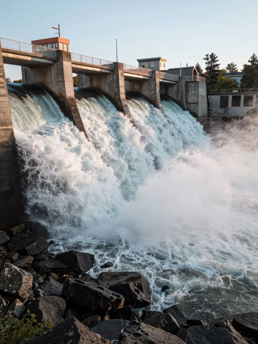 Release Dam in Quebec City at The Late Afternoon Light in in Quebec City, Quebec, Canada