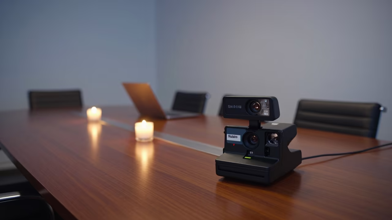Remote Onboarding Kit Candlelit Meeting Room Guatire in inside a meeting room set for a hiring round in Guatire