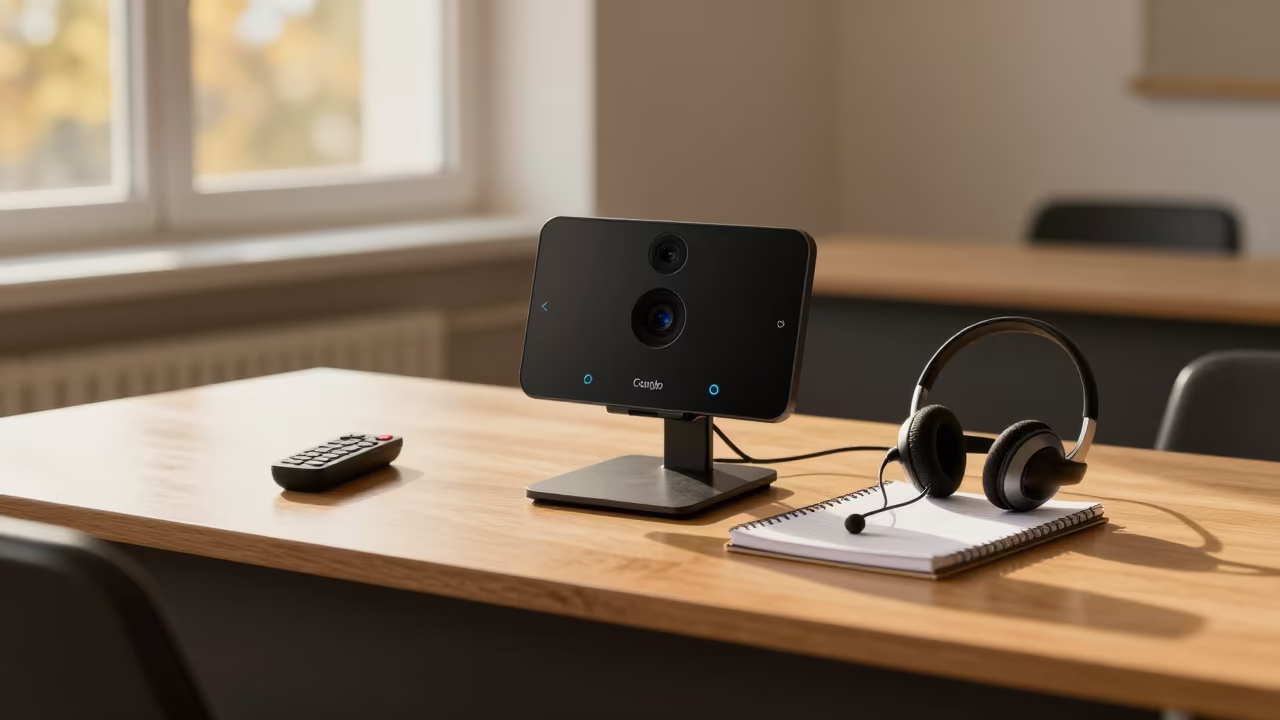 Remote Onboarding Kit in Golden Hour Training Room in inside a training room prepared for interviews near Guiglo