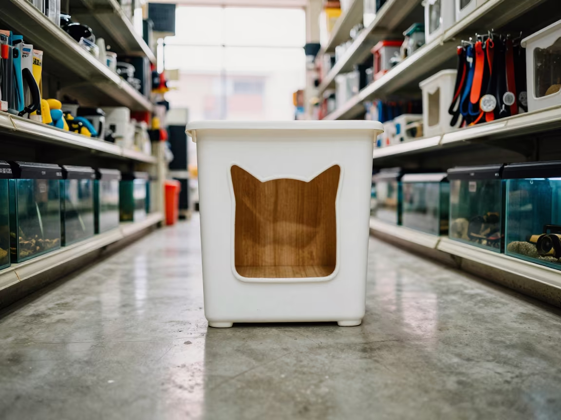 Repair Bin With Cat Perch In Lahore Pet Store in inside a pet store aisle in Lahore