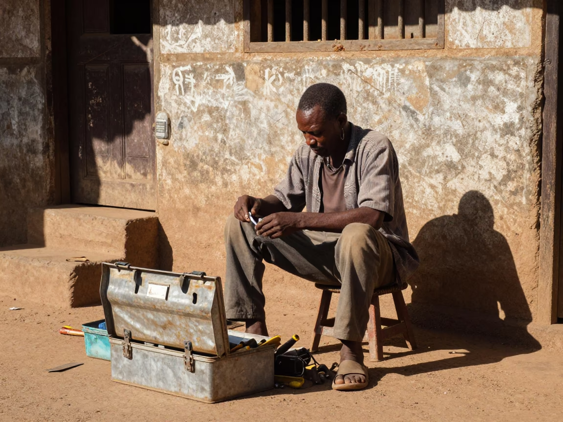 Repair Stall in Nairobi at Noon Light in in Nairobi, Kenya