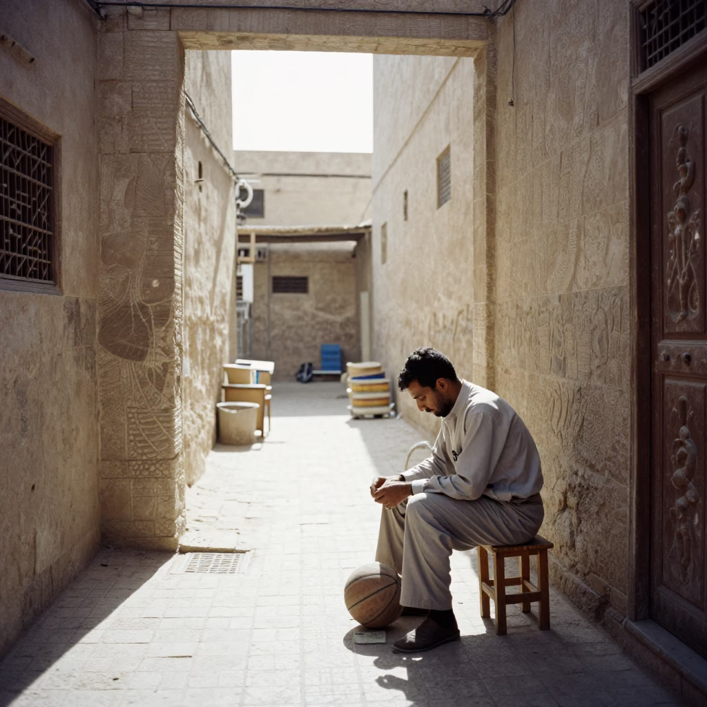 Repairing Basketball in Luxor in in Luxor, Egypt
