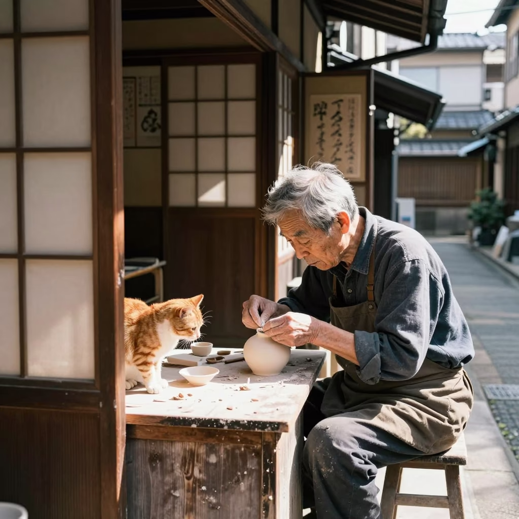 Repairing Pottery in Tokyo in in Tokyo, Japan