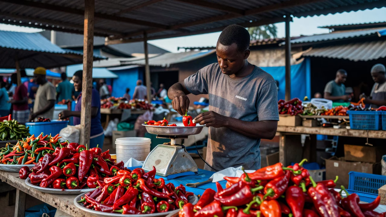 Repairing Scale in Accra in in Accra, Ghana