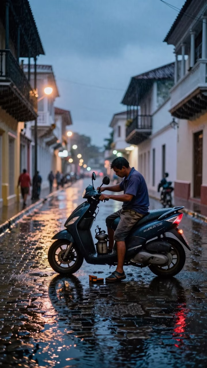 Repairing Scooter in Cartagena in in Cartagena, Colombia
