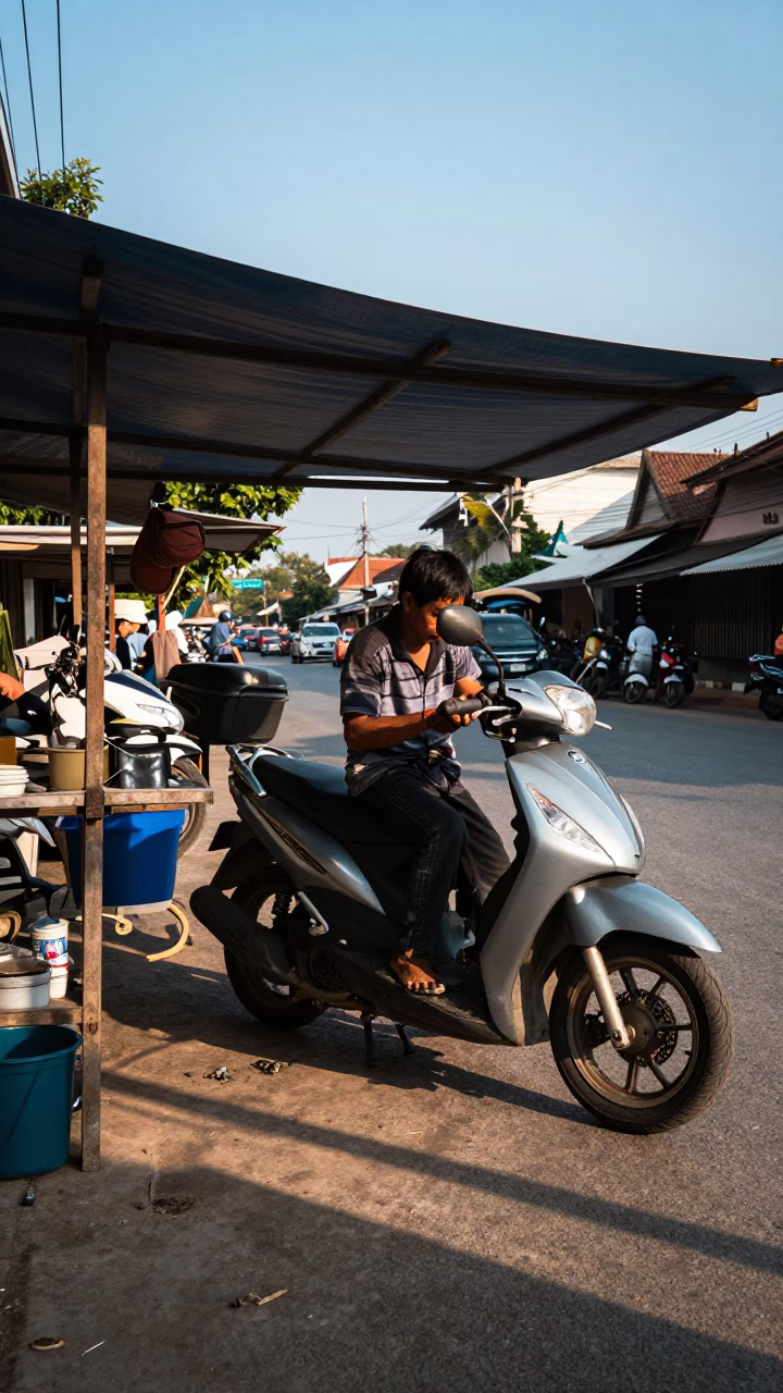 Repairing Scooter in Chiang Mai in in Chiang Mai, Thailand