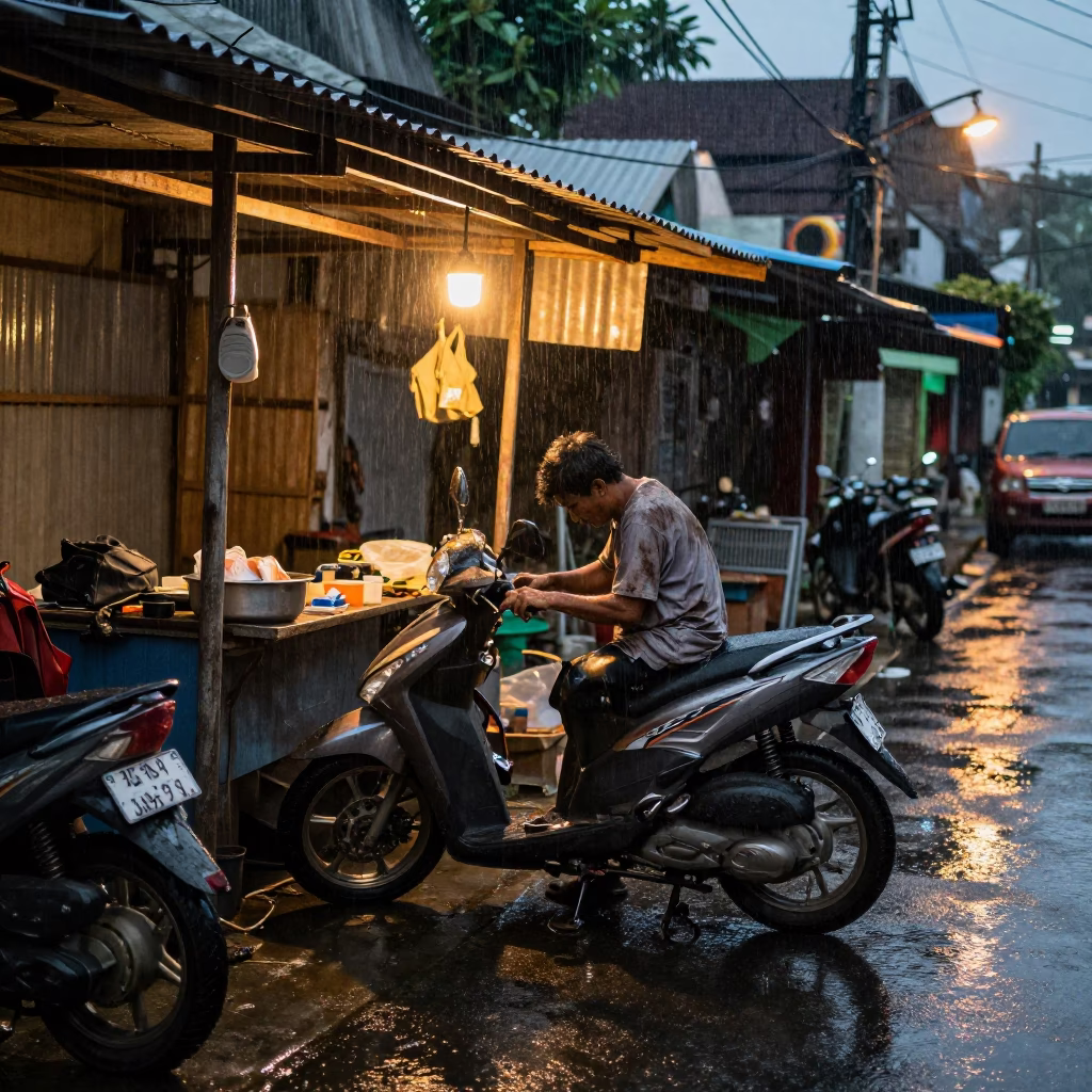 Repairing Scooter in Surabaya in in Surabaya, Indonesia