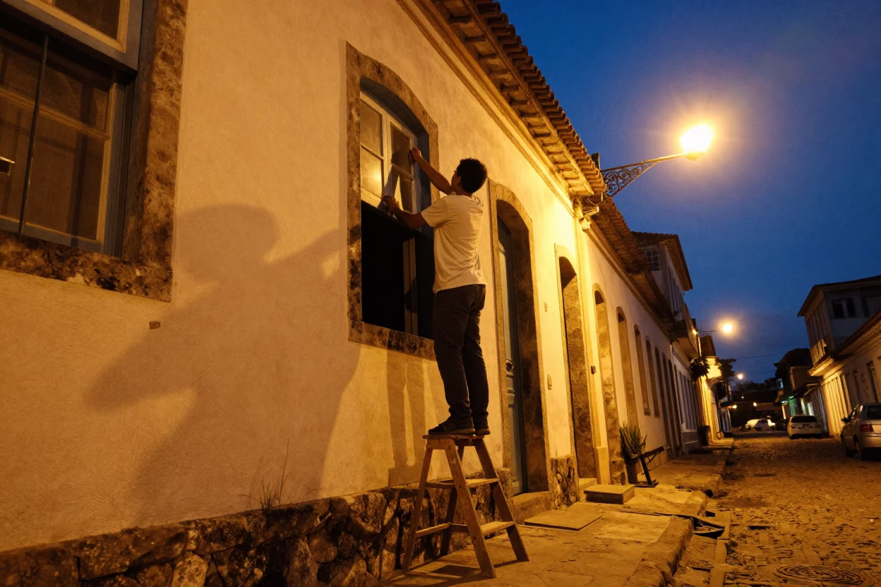 Repairing Window in Salvador in in Salvador, Brazil