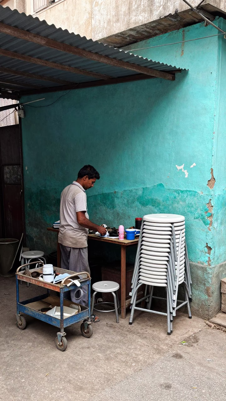 Repairman in Hyderabad at Midday Light in in Hyderabad, India