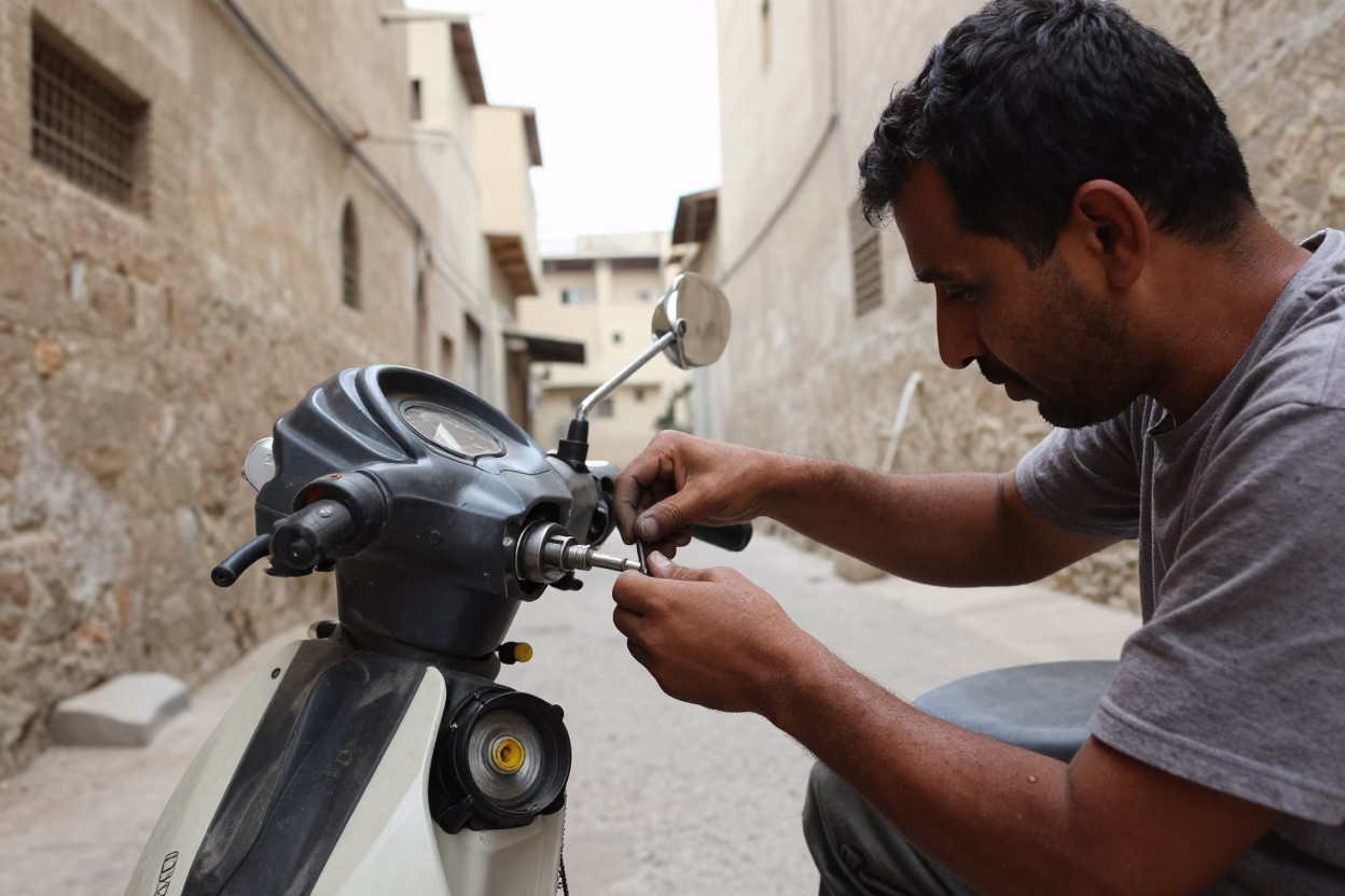 Repairman Working in Luxor in in Luxor, Egypt