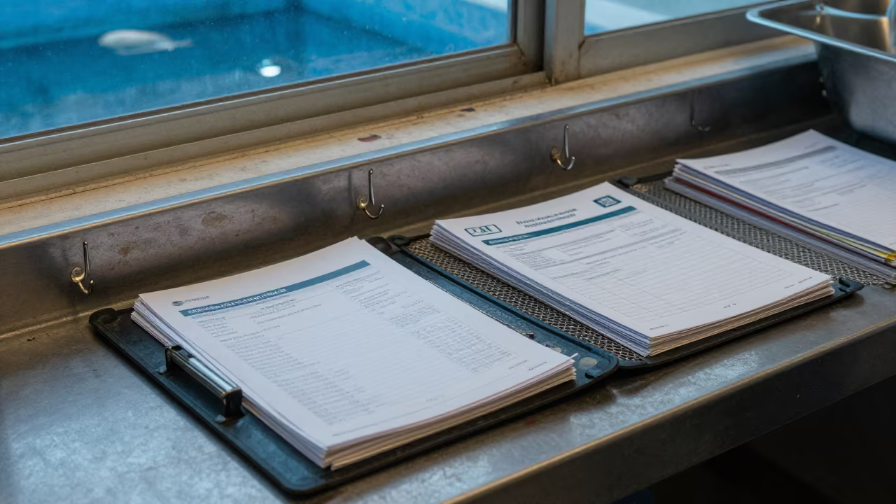 Rescue Fuel Log Binder on Kennel Counter in inside a fish bagging counter zone in Lucknow