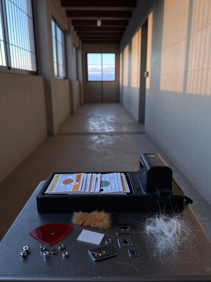 Rescue Scanner Tray Kennel Palma Dawn in in a boarding kennel corridor in Palma de Mallorca