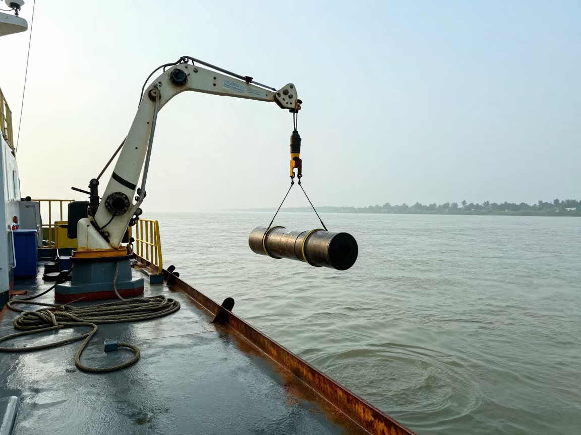 Research Vessel Deploying Gear After Rain in near Barishal
