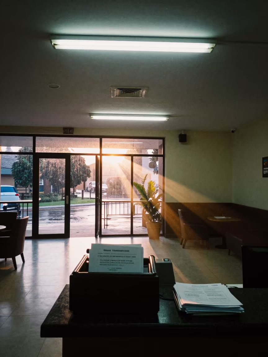 Reservation Packet Sorter Dawn Lobby Ogbomosho in inside a hotel lobby near Ogbomosho