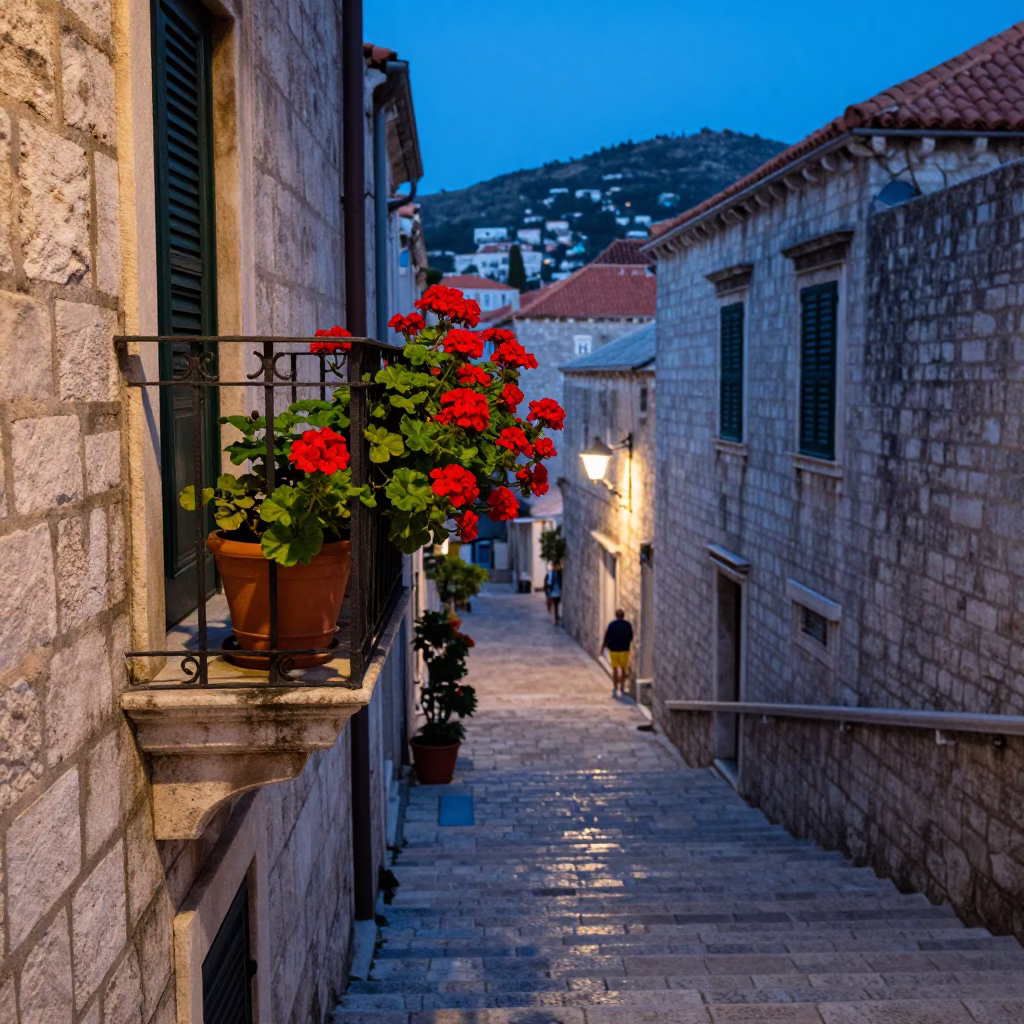 Resident at Blue Hour in Dubrovnik in in Dubrovnik, Croatia
