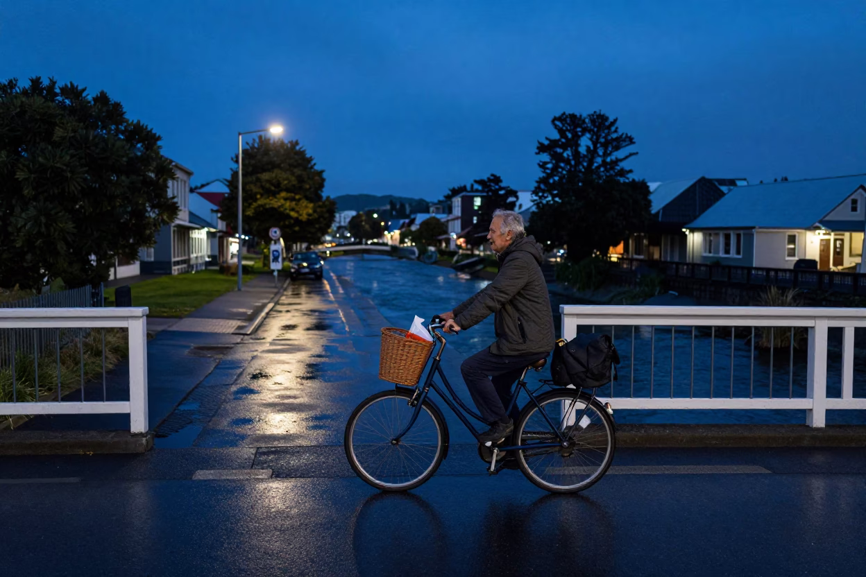 Resident at Blue Hour in in Christchurch, New Zealand