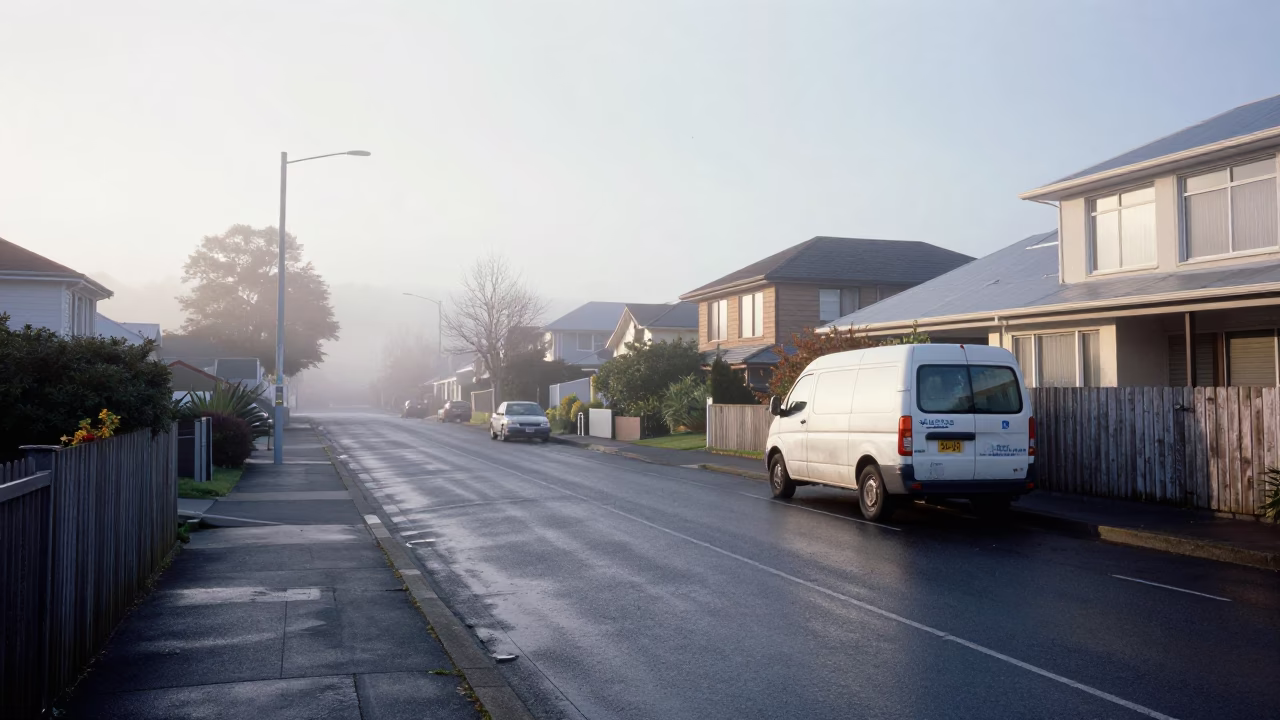 Residential Street in Christchurch in in Christchurch, New Zealand