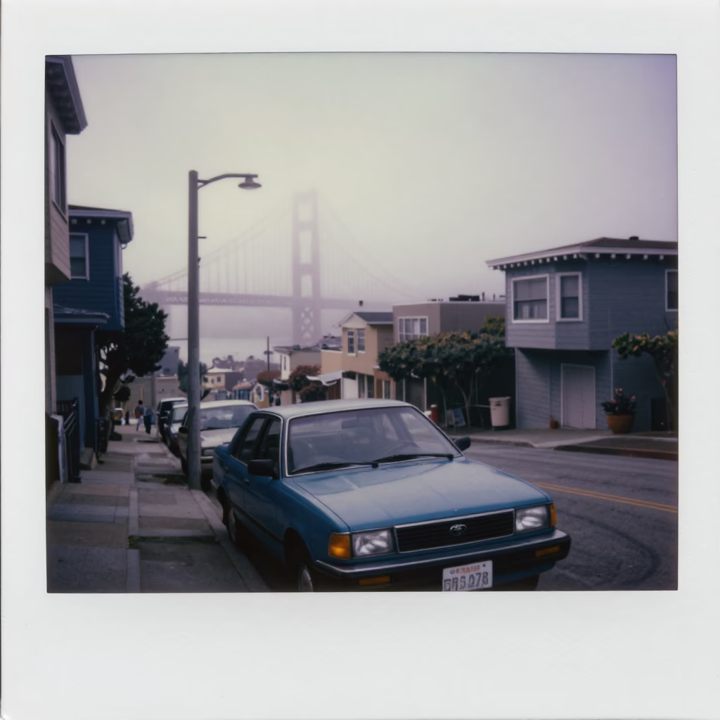 Residential Street in San Francisco at The Early Morning Light in in San Francisco, California, United States