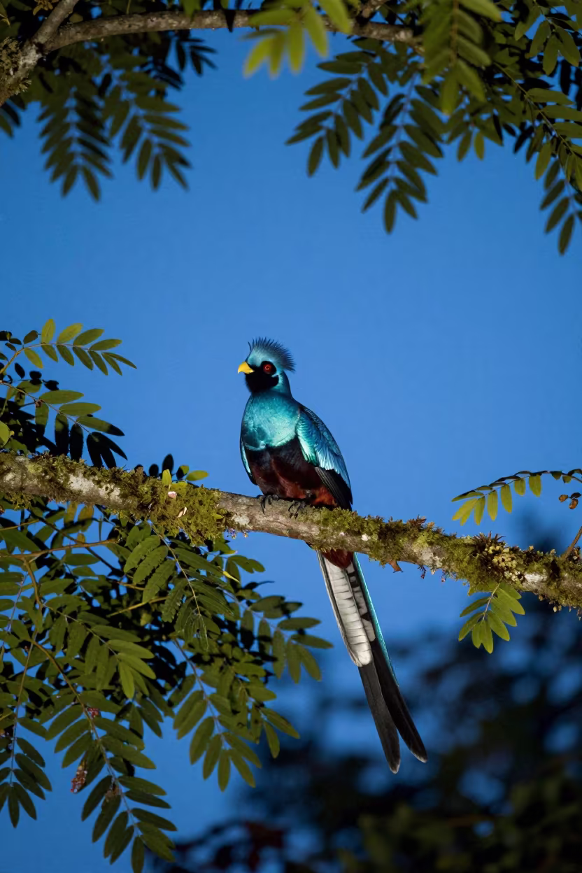 Resplendent Quetzal in Danish Twilight in in Denmark