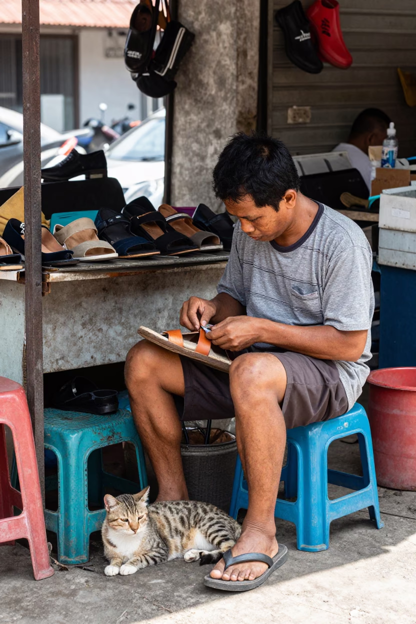 Resting Cat in Denpasar in in Denpasar, Indonesia