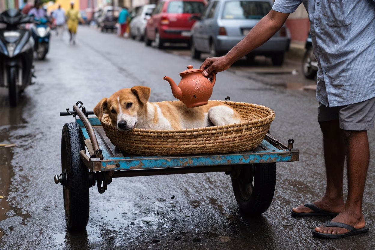 Resting Dog in Hyderabad in in Hyderabad, India