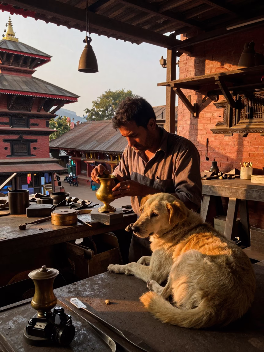 Resting Dog in Kathmandu in in Kathmandu, Nepal