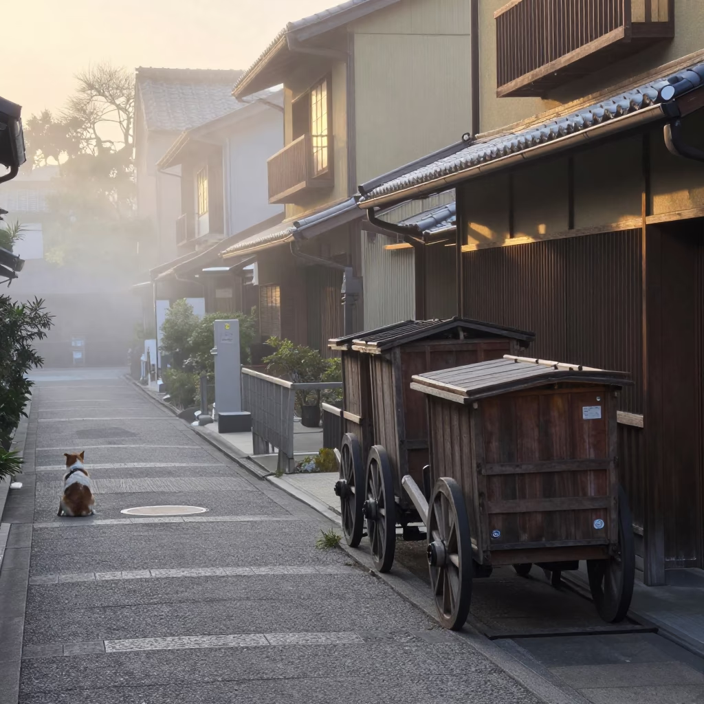 Resting Dog in Kyoto in in Kyoto, Japan