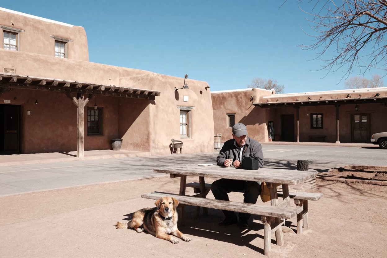 Resting Dog in Santa Fe in in Santa Fe, New Mexico, United States