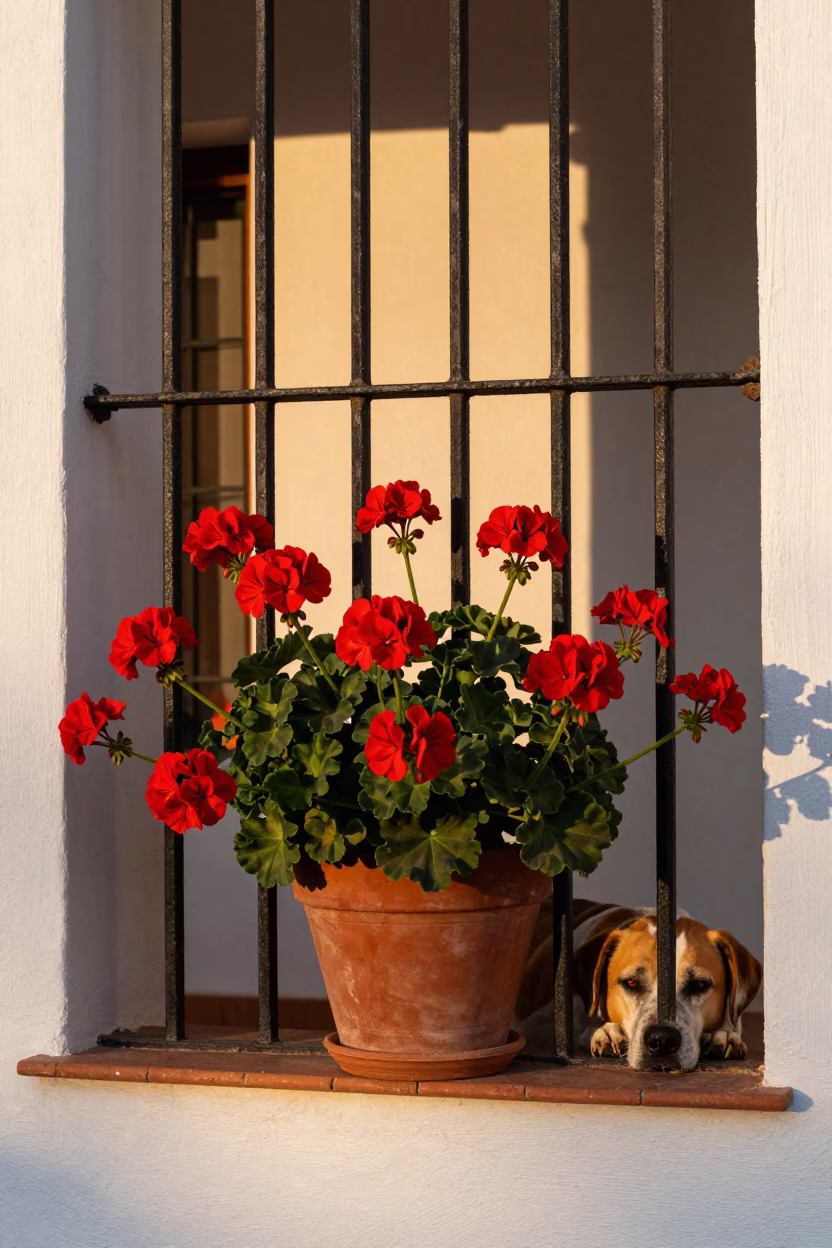 Resting Dog in Seville in in Seville, Spain