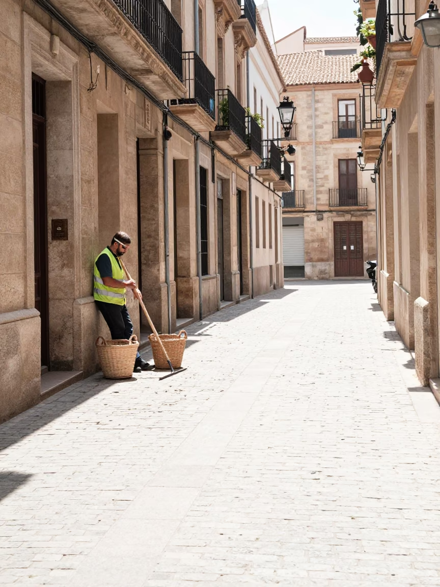 Resting Rake in Barcelona in in Barcelona, Spain