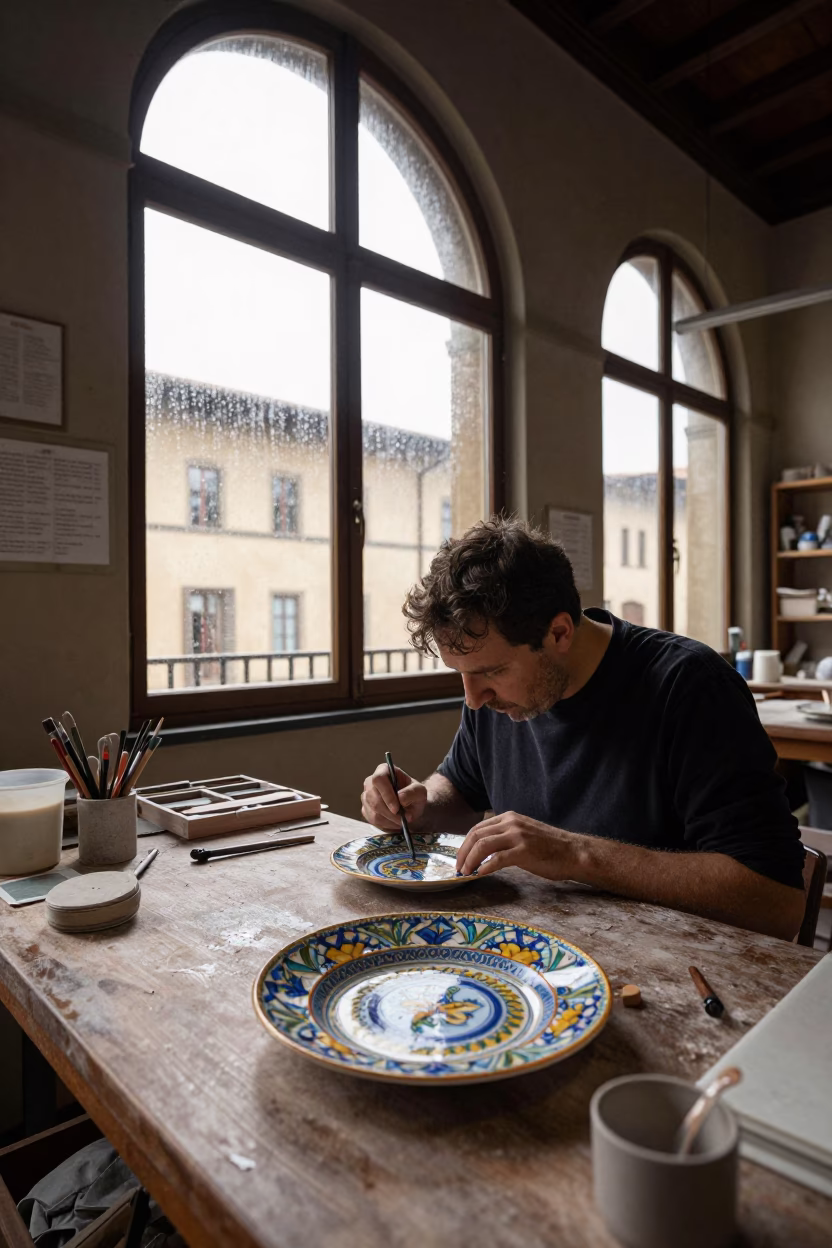 Restorer's Workbench in Florence in in Florence, Italy