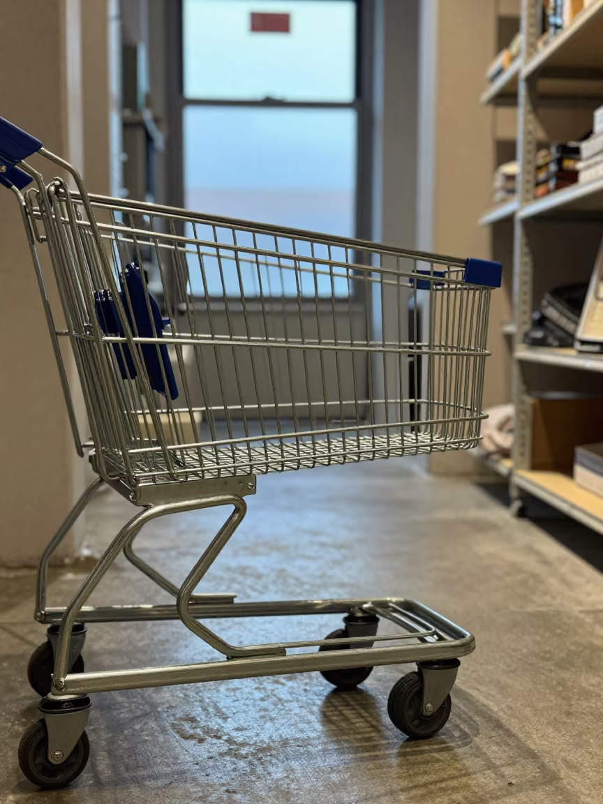 Retail Basket Cart in Angren Fitting Corridor in inside a fitting room corridor in Angren