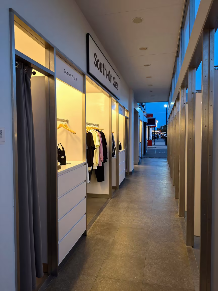 Retail Cube Drawer in Southend Fitting Room Corridor in inside a fitting room corridor near Southend-on-Sea
