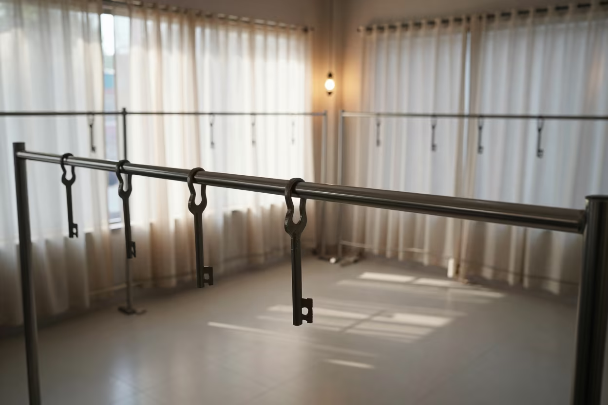 Retail Key Rail Before Opening in Cuttack in inside a retail floor display area in Cuttack