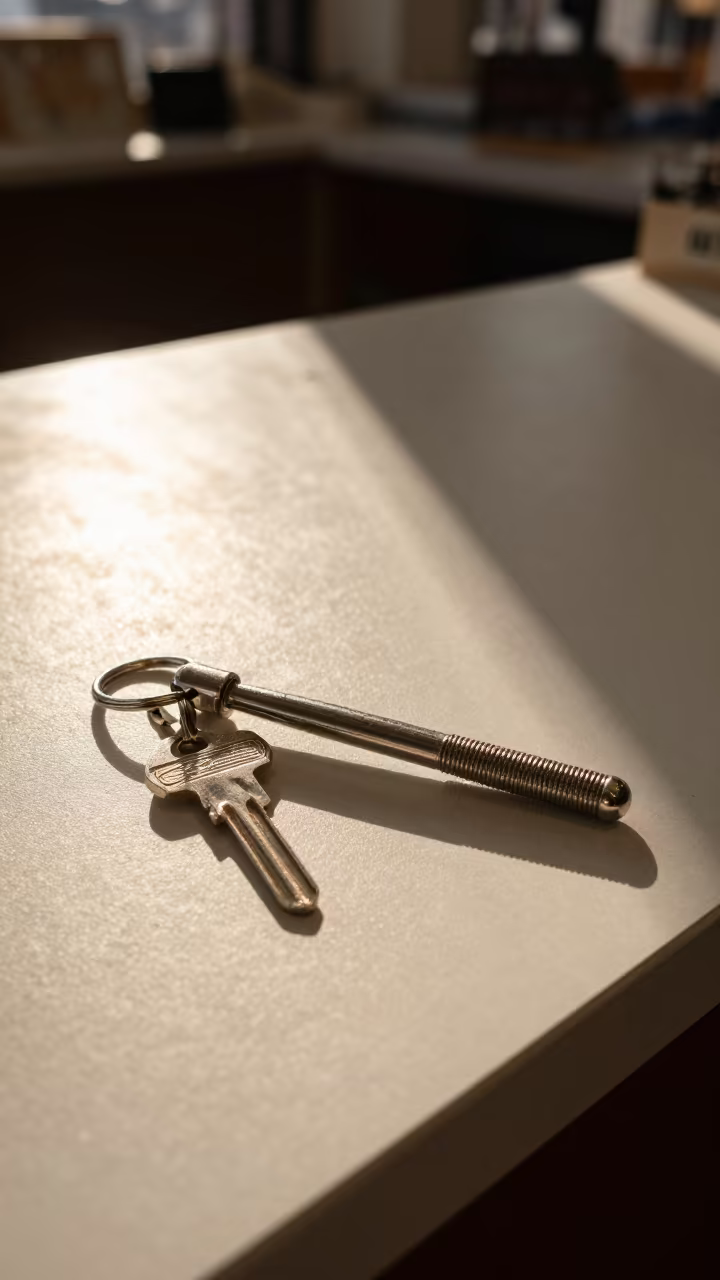 Retail Key Ring Tester on Jewelry Counter in at a jewelry counter inside a covered bazaar in Spokane