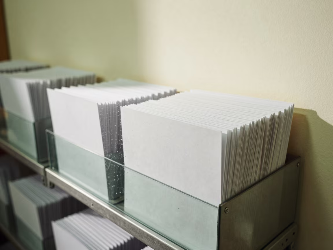 Retail Quote Folder Rack Rain Streaks in inside a retail floor display area in Beijing