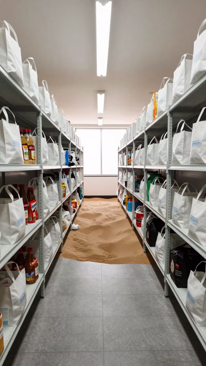Retail Returns Quarantine Tote Surreal Corridor in inside a fitting room corridor in Rochester