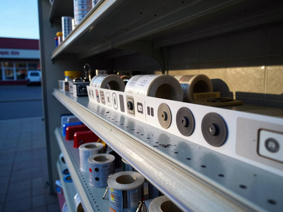 Retail Splice Box Twilight Shadow Detail in outside a shop window after rain in Irkutsk