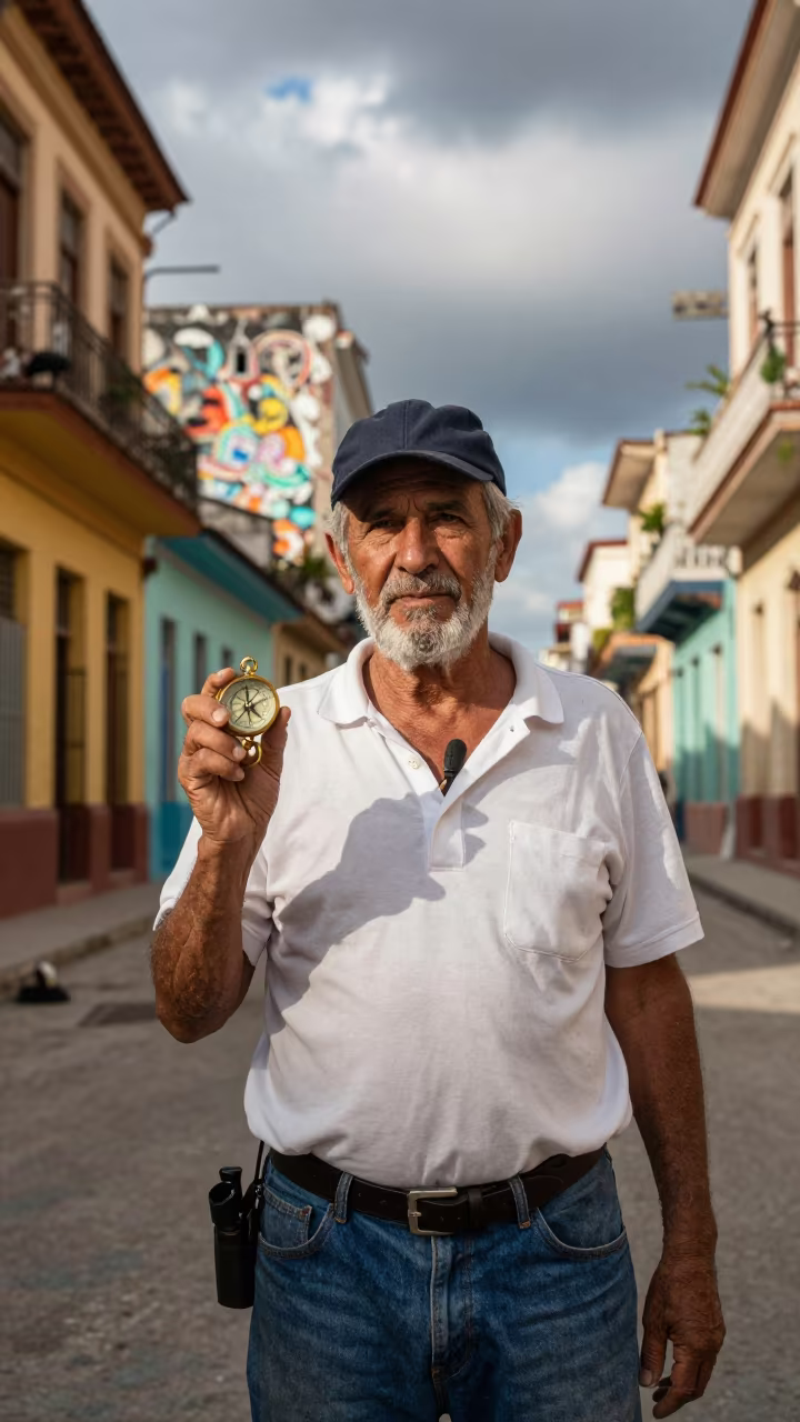 Retired Captain Compass Callejon de Hamel Havana in in Callejon de Hamel, Havana