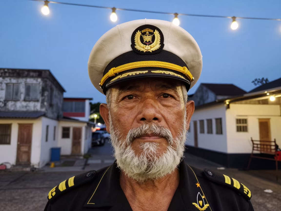 Retired Captain Portrait in Quezon City Twilight in in the old quarter in Quezon City