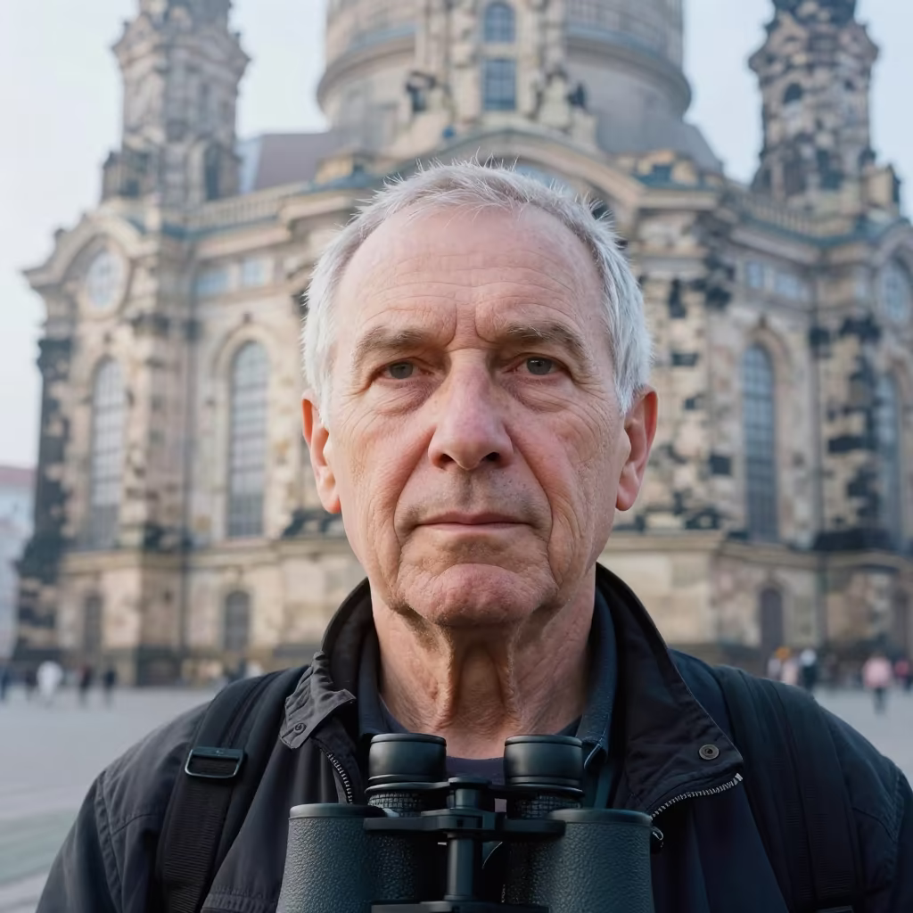 Retired Fire Lookout Dresden Portrait in in the old quarter in Dresden