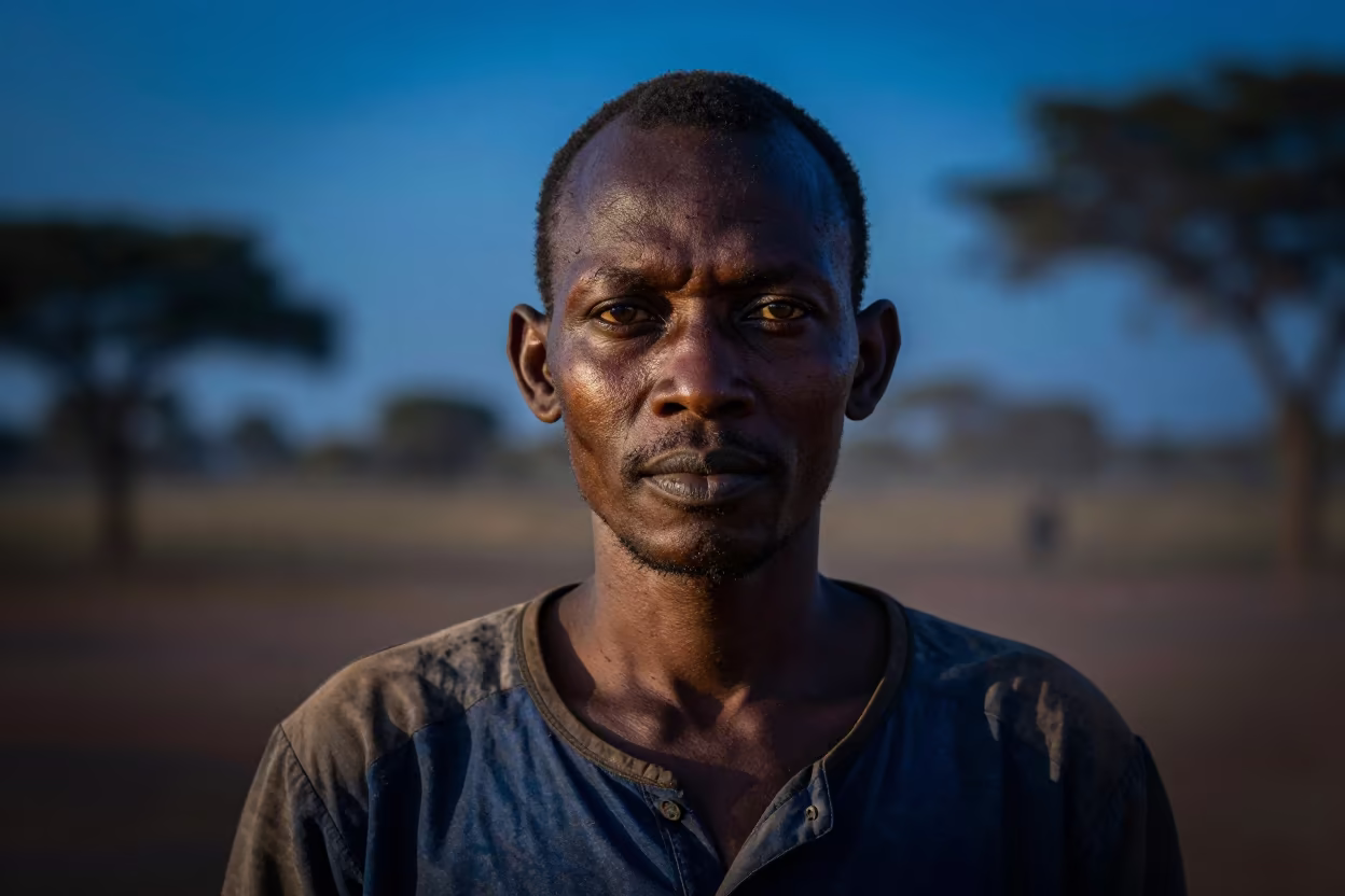 Retired Jockey Portrait in Bamako Twilight in in Bamako